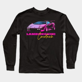 Lamborghini Countach - Vaporwave Design Long Sleeve T-Shirt